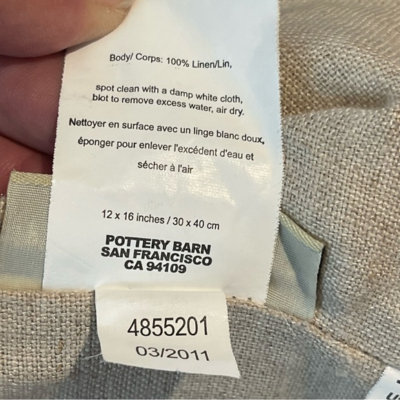 12 x 16 Pottery Barn linen accent pillow - Picture 6 of 8